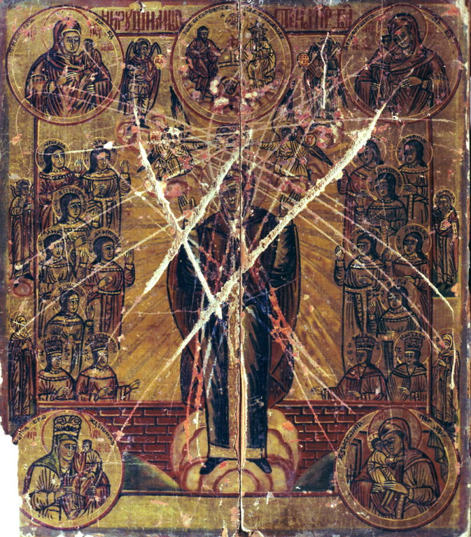 Incoronazione della Vergine (dipinto) - ambito russo (met&agrave; sec. XIX)